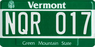 VT license plate NQR017