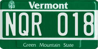 VT license plate NQR018