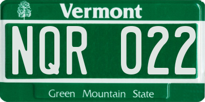 VT license plate NQR022