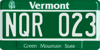VT license plate NQR023