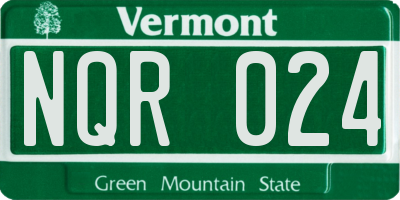 VT license plate NQR024