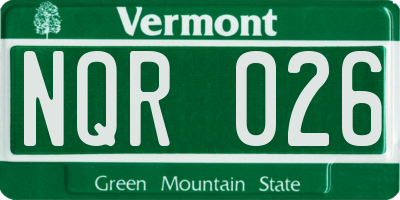 VT license plate NQR026