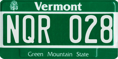VT license plate NQR028