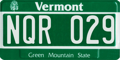 VT license plate NQR029