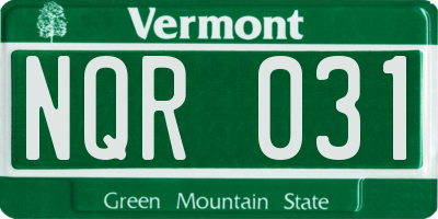 VT license plate NQR031