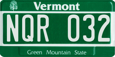 VT license plate NQR032