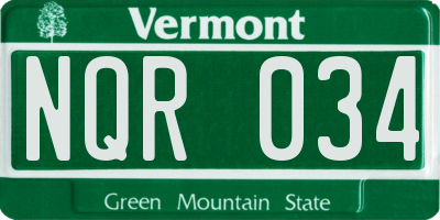 VT license plate NQR034