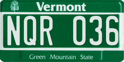 VT license plate NQR036