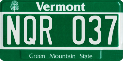VT license plate NQR037