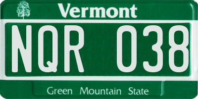 VT license plate NQR038