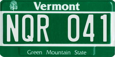 VT license plate NQR041