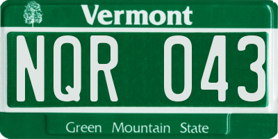 VT license plate NQR043