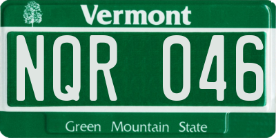 VT license plate NQR046
