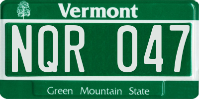 VT license plate NQR047