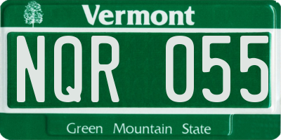 VT license plate NQR055