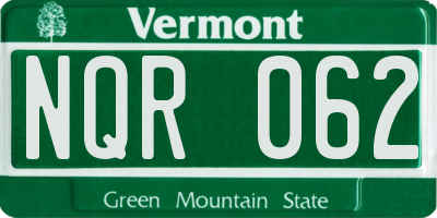 VT license plate NQR062