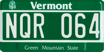 VT license plate NQR064