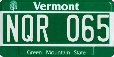 VT license plate NQR065