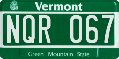 VT license plate NQR067