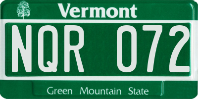 VT license plate NQR072
