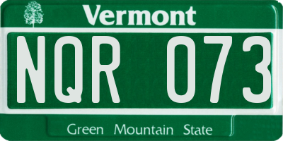 VT license plate NQR073