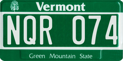 VT license plate NQR074