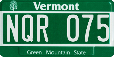 VT license plate NQR075