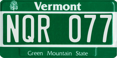 VT license plate NQR077