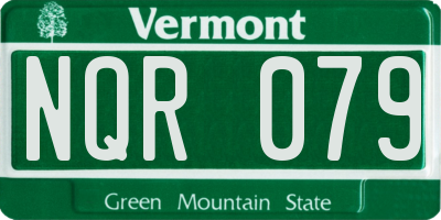 VT license plate NQR079
