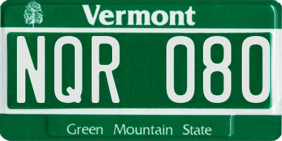 VT license plate NQR080
