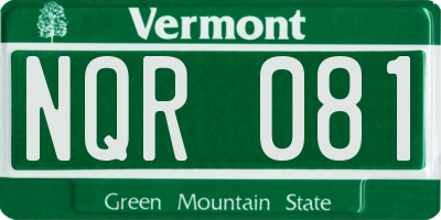 VT license plate NQR081