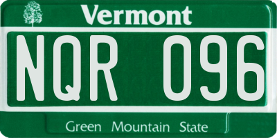 VT license plate NQR096