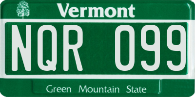 VT license plate NQR099