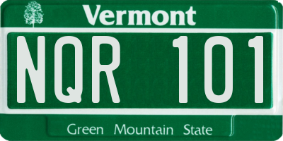 VT license plate NQR101