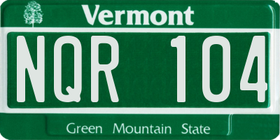 VT license plate NQR104