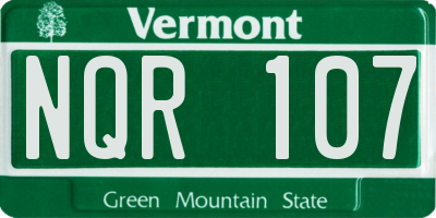 VT license plate NQR107