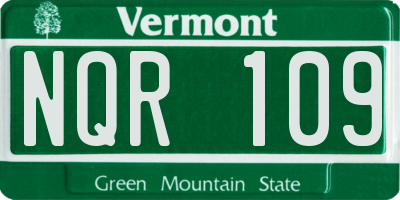VT license plate NQR109