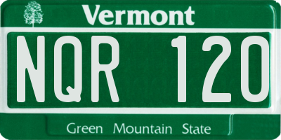 VT license plate NQR120
