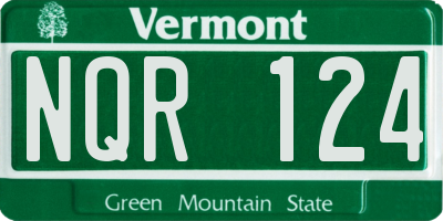 VT license plate NQR124
