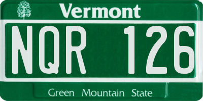 VT license plate NQR126