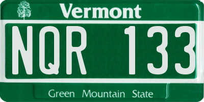 VT license plate NQR133