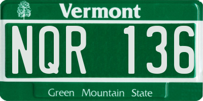 VT license plate NQR136