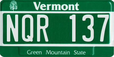 VT license plate NQR137