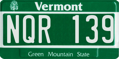 VT license plate NQR139