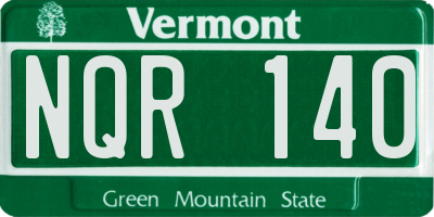 VT license plate NQR140