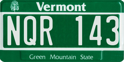 VT license plate NQR143