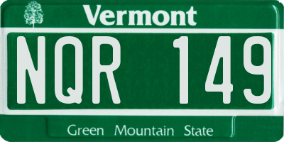 VT license plate NQR149