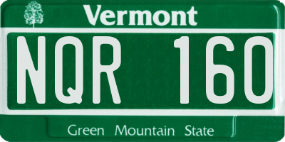 VT license plate NQR160