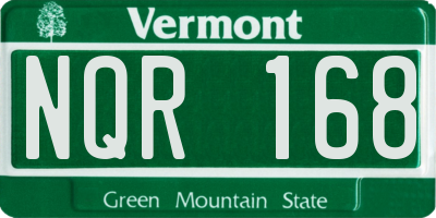 VT license plate NQR168