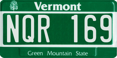 VT license plate NQR169